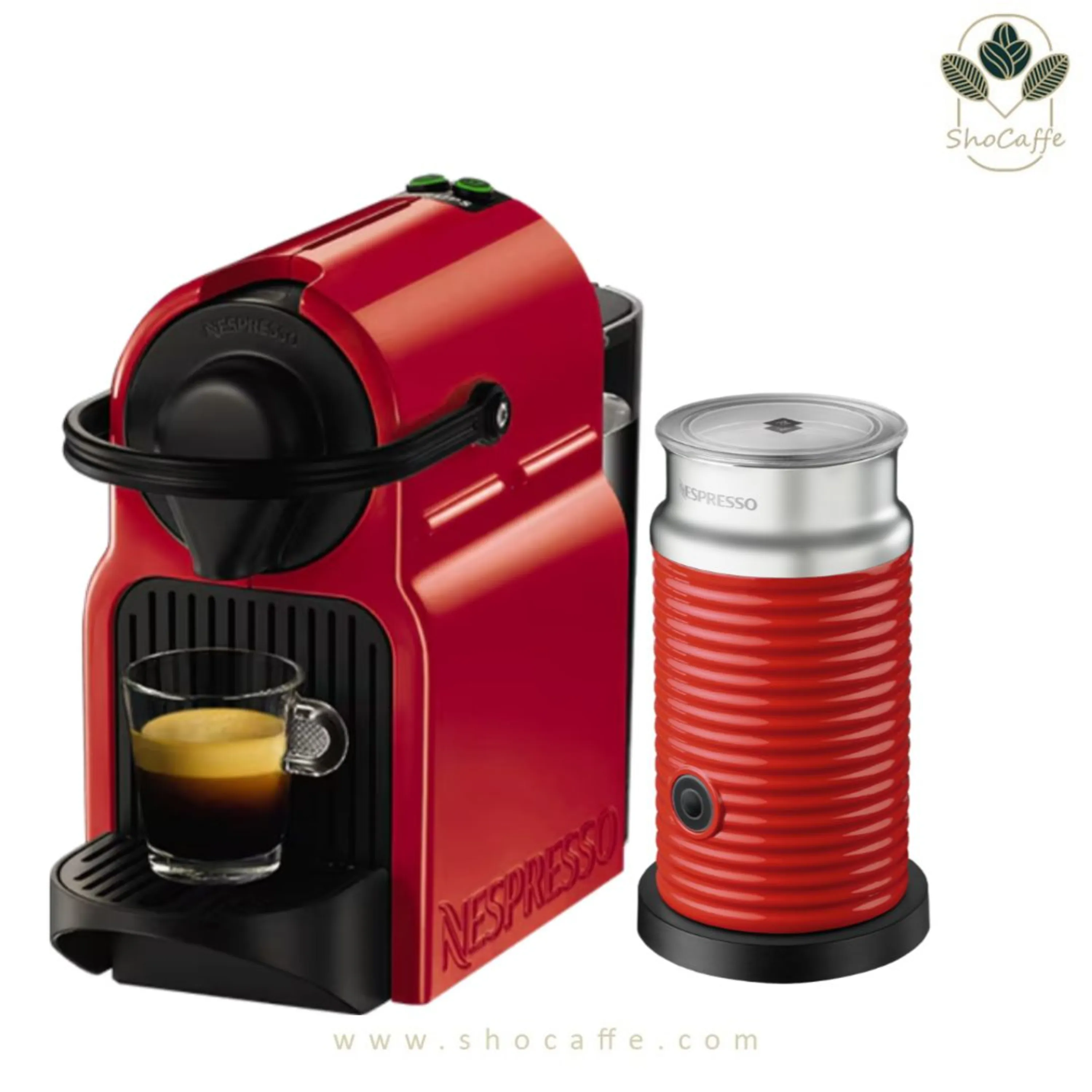 اسپرسوساز نسپرسو اینیسیا قرمز به همراه کف شیرساز Aeroccino3